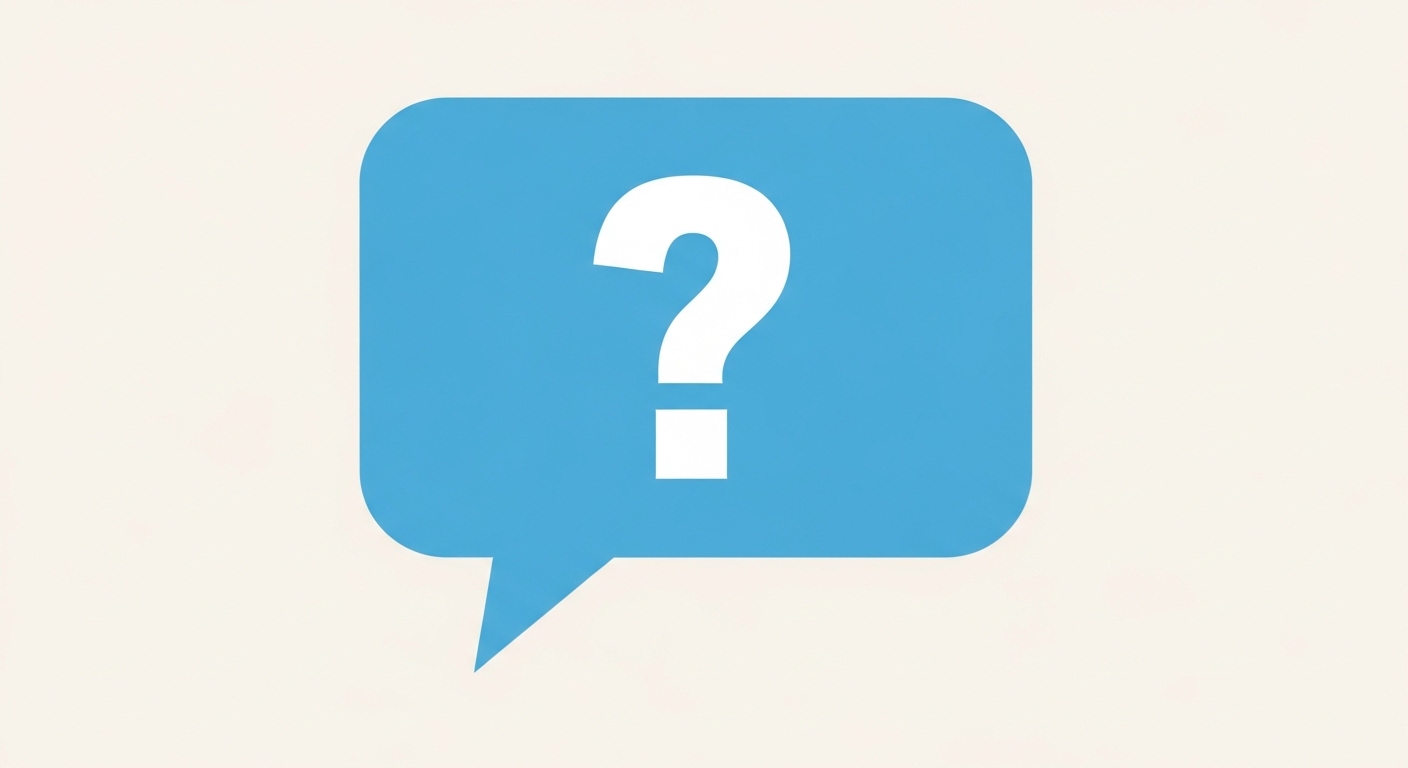 An icon of a question mark inside a speech bubble, representing frequently asked questions.