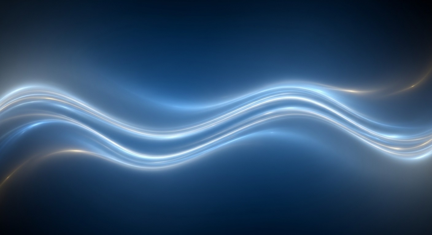 A calm, dark blue abstract background with gentle, flowing light, symbolizing deep sleep and cellular energy. No specific objects or text.